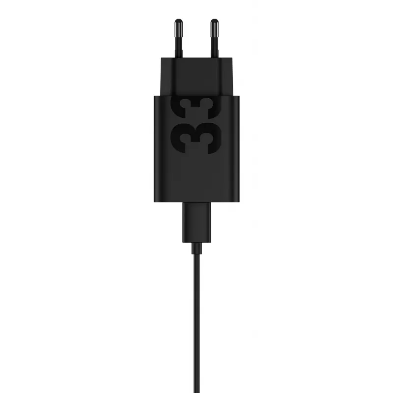 Ładowarka sieciowa Motorola TurboPower 33W USB‑C GaN czarna, kabel 1 m, wtyczka EU