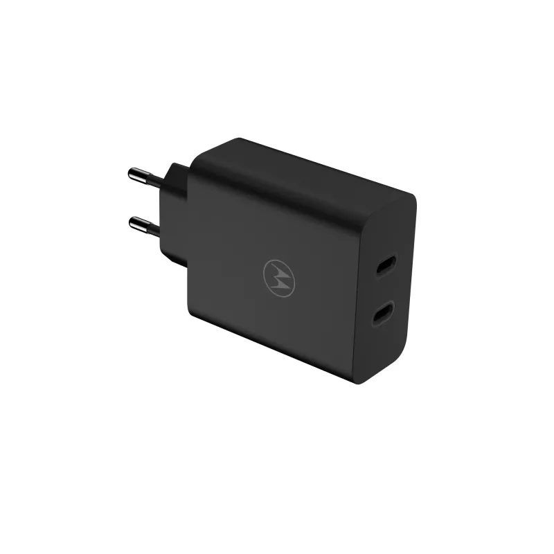 Motorola TurboPower 125W Duo Charger Uniwersalna Czarna Ładowarka AC do szybkiego ładowania Wewnętrzna