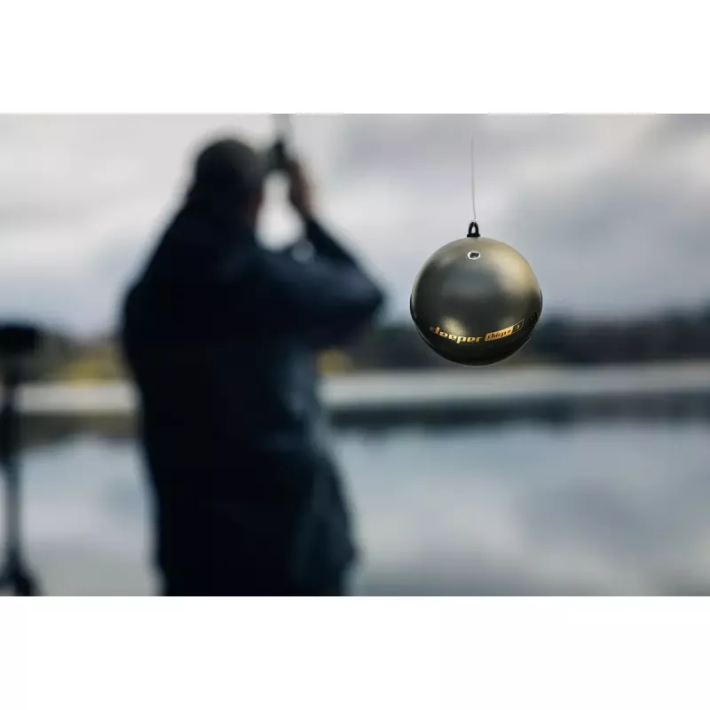 Przenośny echosonda deeper Smart Sonar CHIRP+3 Wi‑Fi — zarzucany echosonda bezprzewodowy, maks. głębokość 100 m, kąty stożka 47°/20°/7°, Wi‑Fi, GPS/GLONASS