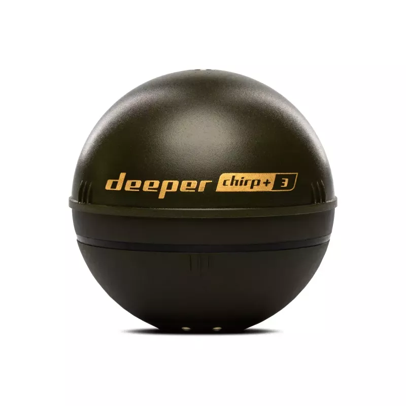 Przenośny echosonda deeper Smart Sonar CHIRP+3 Wi‑Fi — zarzucany echosonda bezprzewodowy, maks. głębokość 100 m, kąty stożka 47°/20°/7°, Wi‑Fi, GPS/GLONASS