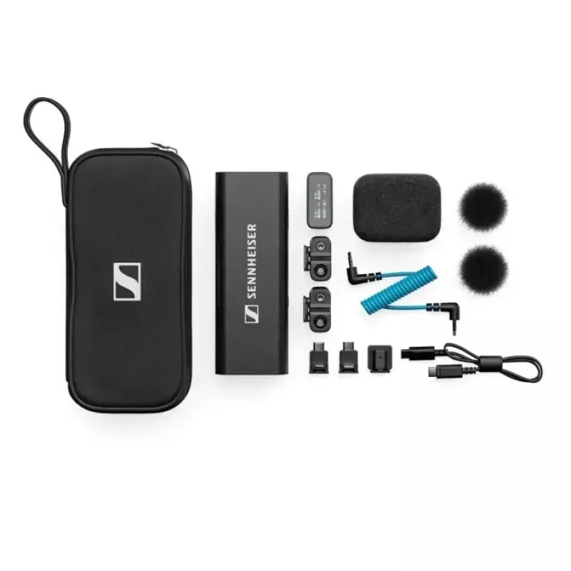 Zestaw bezprzewodowych mikrofonów pojemnościowych Sennheiser PROFILE Wireless 2‑kanałowy — dookólny, 48 kHz, zasięg 245 m, bateria 7 h