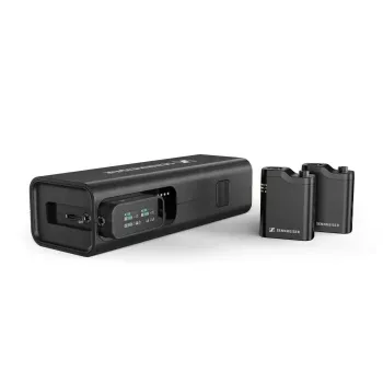 Zestaw bezprzewodowych mikrofonów pojemnościowych Sennheiser PROFILE Wireless 2‑kanałowy — dookólny, 48 kHz, zasięg 245 m, bateria 7 h