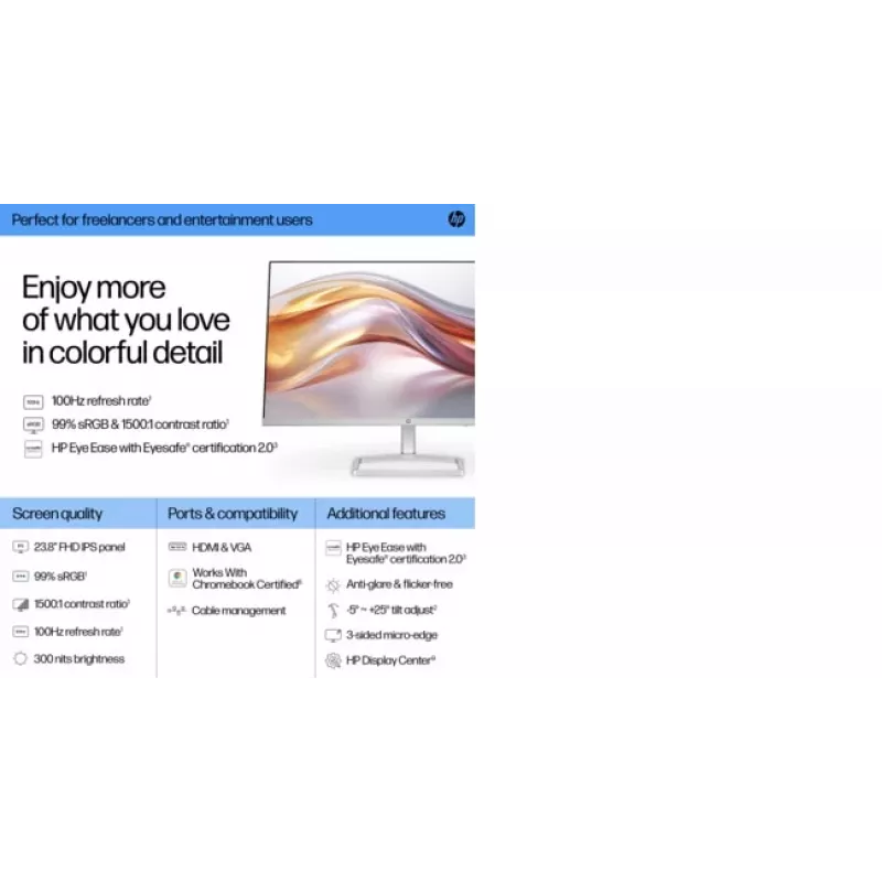 Monitor biurkowy HP – seria 5 524sf – 24 cale – 1920x1080 (FHD) – IPS