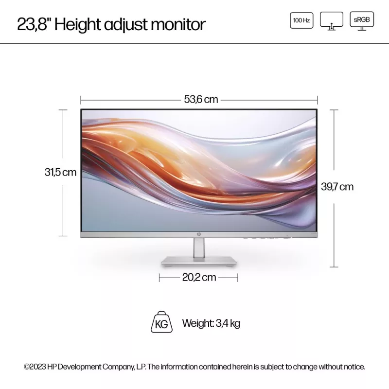 Monitor biurkowy HP - Seria 5 524sh - 24 cale - 1920x1080 (FHD) - IPS - Regulacja wysokości