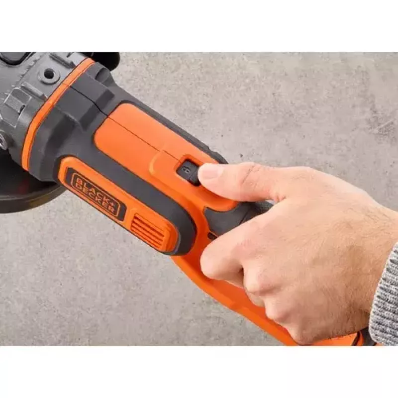 Szlifierka kątowa Czarny & Decker BCG720N — akumulatorowa 18V Li-Ion, tarcza 12,5 cm, do 8600 obr./min, 3 pozycje rękojeści