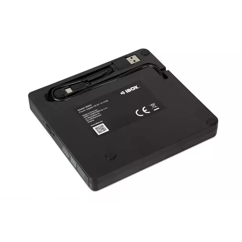 Zewnętrzny napęd optyczny IBOX IED03 DVD±RW USB 3.1 Gen1 (USB-C) Czarny, tacka, 24x CD / 8x DVD