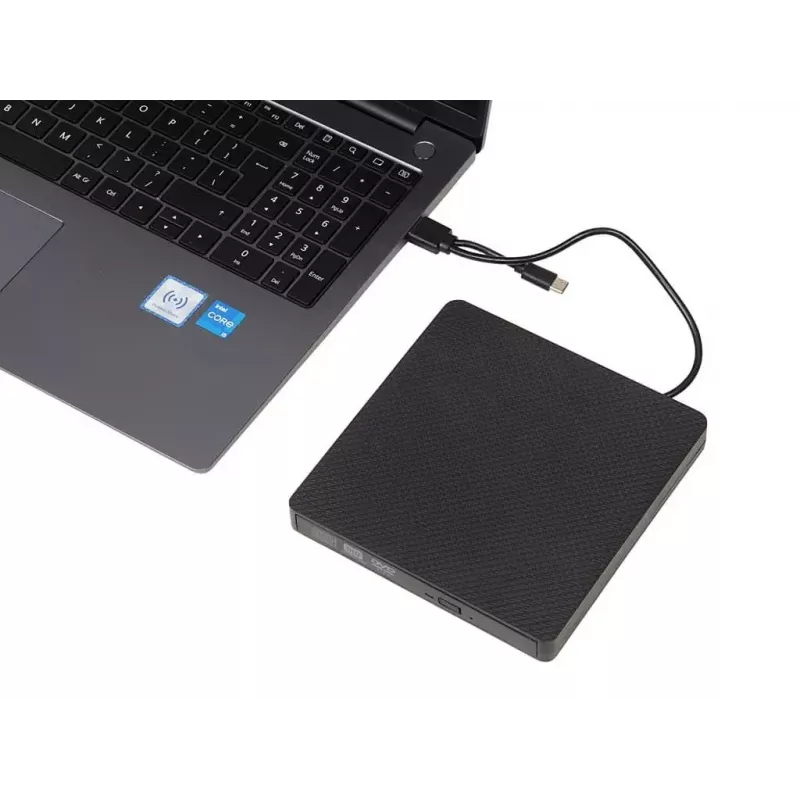 Zewnętrzny napęd optyczny IBOX IED03 DVD±RW USB 3.1 Gen1 (USB-C) Czarny, tacka, 24x CD / 8x DVD
