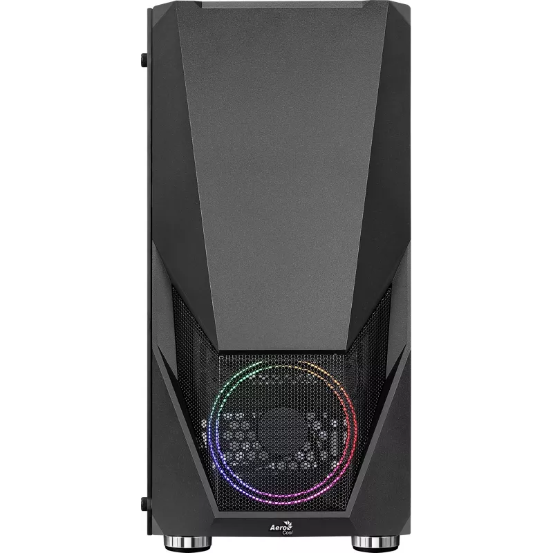 Obudowa PC AEROCOOL Zauron Midi Tower Czarna — Midi Tower, okno boczne, obsługa ATX/microATX/Mini-ITX, maks. GPU 32,5 cm, wysokość chłodzenia CPU 166 mm, 2x wnęka 3,5 cala, 4x wnęka 2,5 cala