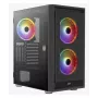 Obudowa PC Midi Tower AEROCOOL Graphite‑G‑BK‑v2 — Czarna, ATX/Micro‑ATX/Mini‑ITX, przód 2×140 mm + tył 1×140 mm