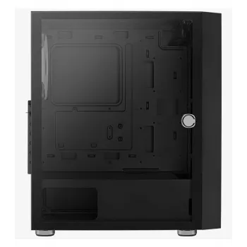 Obudowa PC Midi Tower AEROCOOL Graphite‑G‑BK‑v2 — Czarna, ATX/Micro‑ATX/Mini‑ITX, przód 2×140 mm + tył 1×140 mm