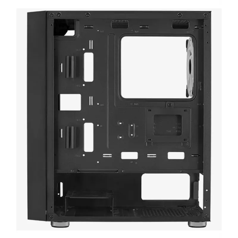 Obudowa PC Midi Tower AEROCOOL Graphite‑G‑BK‑v2 — Czarna, ATX/Micro‑ATX/Mini‑ITX, przód 2×140 mm + tył 1×140 mm