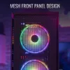 Obudowa PC Midi Tower AEROCOOL Graphite‑G‑BK‑v2 — Czarna, ATX/Micro‑ATX/Mini‑ITX, przód 2×140 mm + tył 1×140 mm