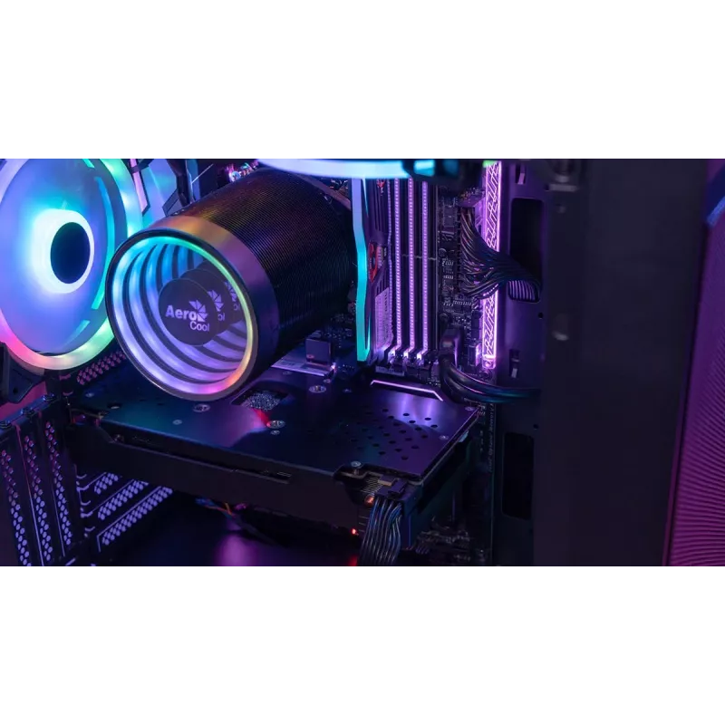 Obudowa PC Midi Tower AEROCOOL Graphite‑G‑BK‑v2 — Czarna, ATX/Micro‑ATX/Mini‑ITX, przód 2×140 mm + tył 1×140 mm