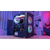 Obudowa PC Midi Tower AEROCOOL Graphite‑G‑BK‑v2 — Czarna, ATX/Micro‑ATX/Mini‑ITX, przód 2×140 mm + tył 1×140 mm