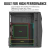 Obudowa PC AEROCOOL Raider Mini G V3 Mini-ITX / microATX, czarna, okno boczne, zielone LED, maks. GPU 285 mm, chłodzenie CPU 159 mm