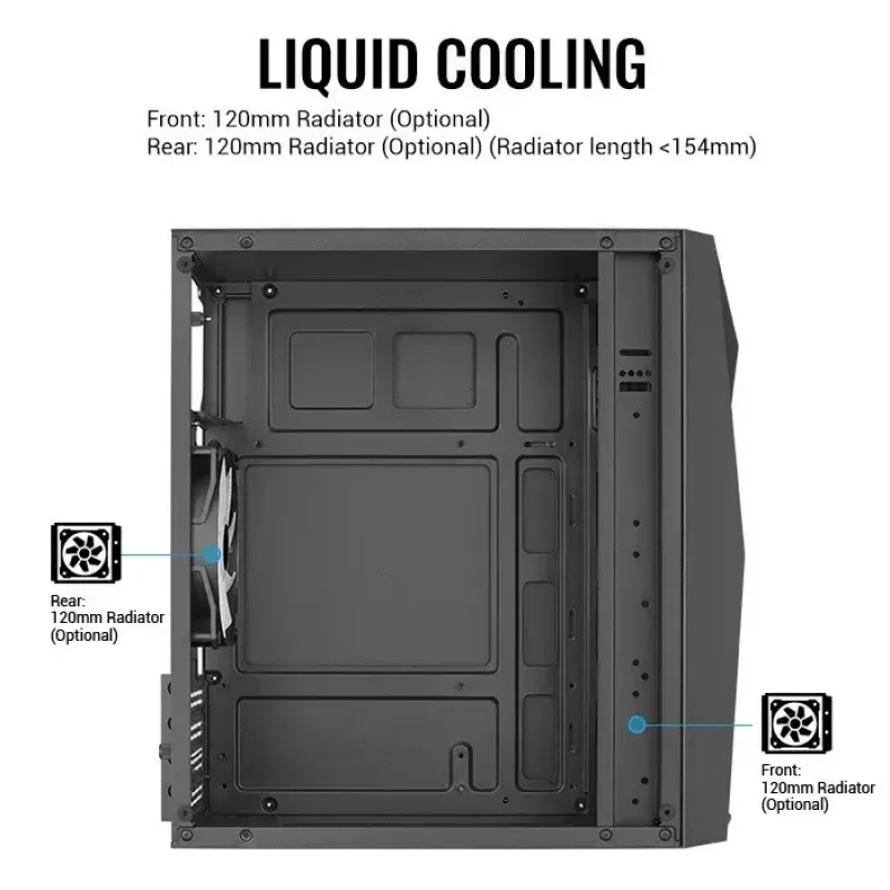 Obudowa PC AEROCOOL Raider Mini G V3 Mini-ITX / microATX, czarna, okno boczne, zielone LED, maks. GPU 285 mm, chłodzenie CPU 159 mm