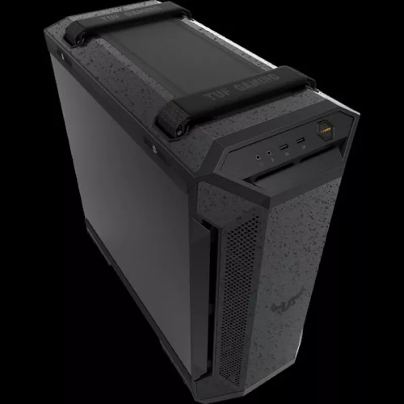 Obudowa PC ASUS TUF Gaming GT501 Midi Tower — Czarna, obsługa ATX/Micro‑ATX/Mini‑ITX/E‑ATX, 3x120 mm przód, 1x140 mm tył, GPU 42 cm, cooler CPU 18 cm
