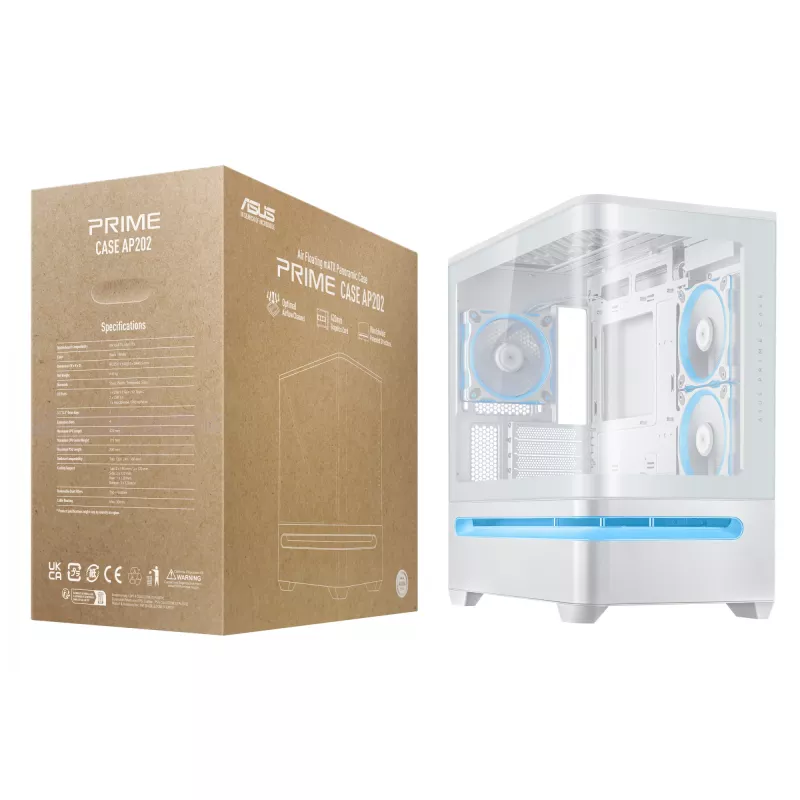 ASUS PRIME AP202 ARGB Midi Tower Biały