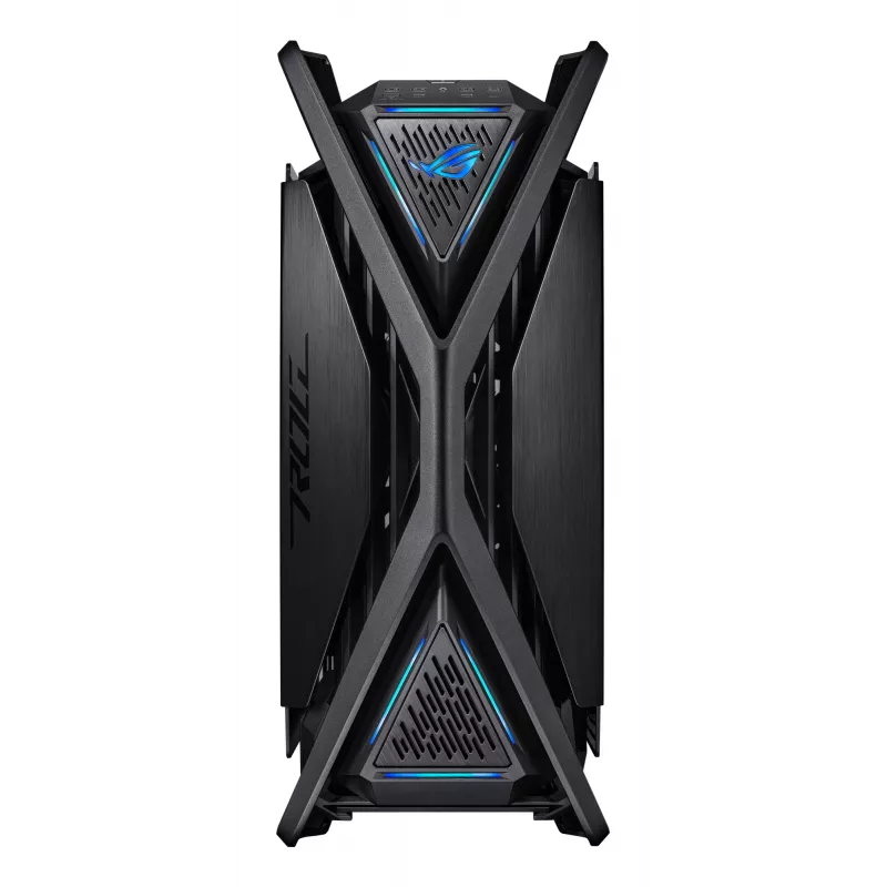Obudowa PC ASUS ROG Hyperion GR701 BTF Edition Tower — czarna, szkło hartowane, obsługa E-ATX/ATX/microATX, GPU 46 cm, chłodnica górna 420 mm