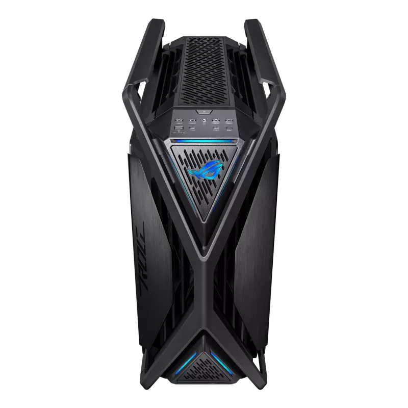 Obudowa PC ASUS ROG Hyperion GR701 BTF Edition Tower — czarna, szkło hartowane, obsługa E-ATX/ATX/microATX, GPU 46 cm, chłodnica górna 420 mm