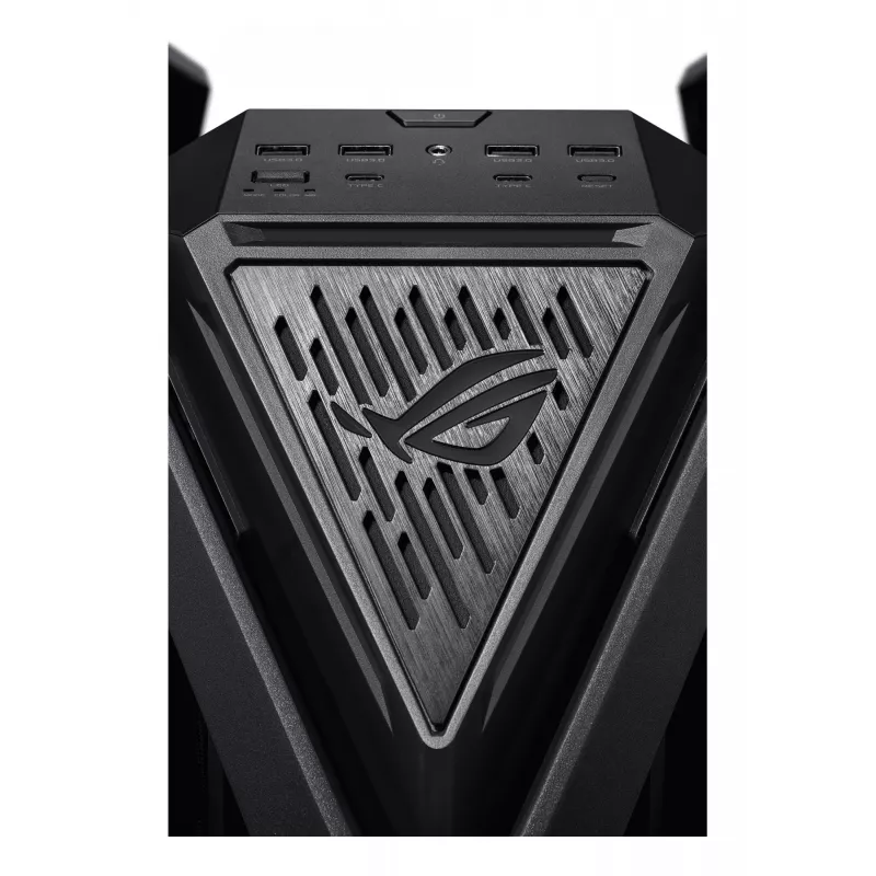 Obudowa PC ASUS ROG Hyperion GR701 BTF Edition Tower — czarna, szkło hartowane, obsługa E-ATX/ATX/microATX, GPU 46 cm, chłodnica górna 420 mm