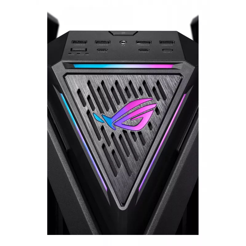 Obudowa PC ASUS ROG Hyperion GR701 BTF Edition Tower — czarna, szkło hartowane, obsługa E-ATX/ATX/microATX, GPU 46 cm, chłodnica górna 420 mm