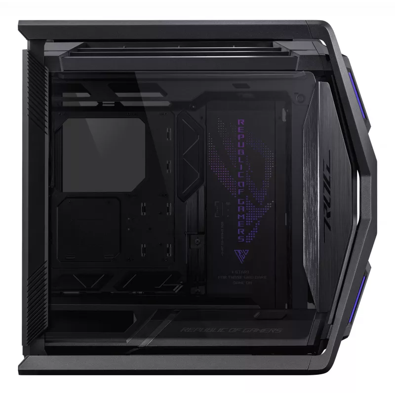 Obudowa PC ASUS ROG Hyperion GR701 BTF Edition Tower — czarna, szkło hartowane, obsługa E-ATX/ATX/microATX, GPU 46 cm, chłodnica górna 420 mm
