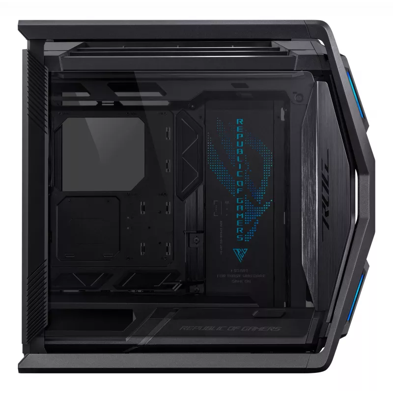 Obudowa PC ASUS ROG Hyperion GR701 BTF Edition Tower — czarna, szkło hartowane, obsługa E-ATX/ATX/microATX, GPU 46 cm, chłodnica górna 420 mm