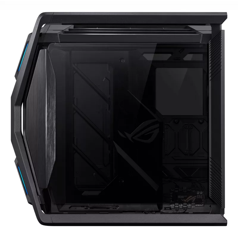 Obudowa PC ASUS ROG Hyperion GR701 BTF Edition Tower — czarna, szkło hartowane, obsługa E-ATX/ATX/microATX, GPU 46 cm, chłodnica górna 420 mm