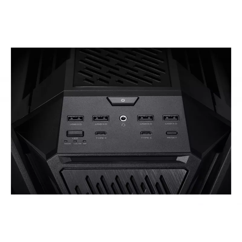 Obudowa PC ASUS ROG Hyperion GR701 BTF Edition Tower — czarna, szkło hartowane, obsługa E-ATX/ATX/microATX, GPU 46 cm, chłodnica górna 420 mm