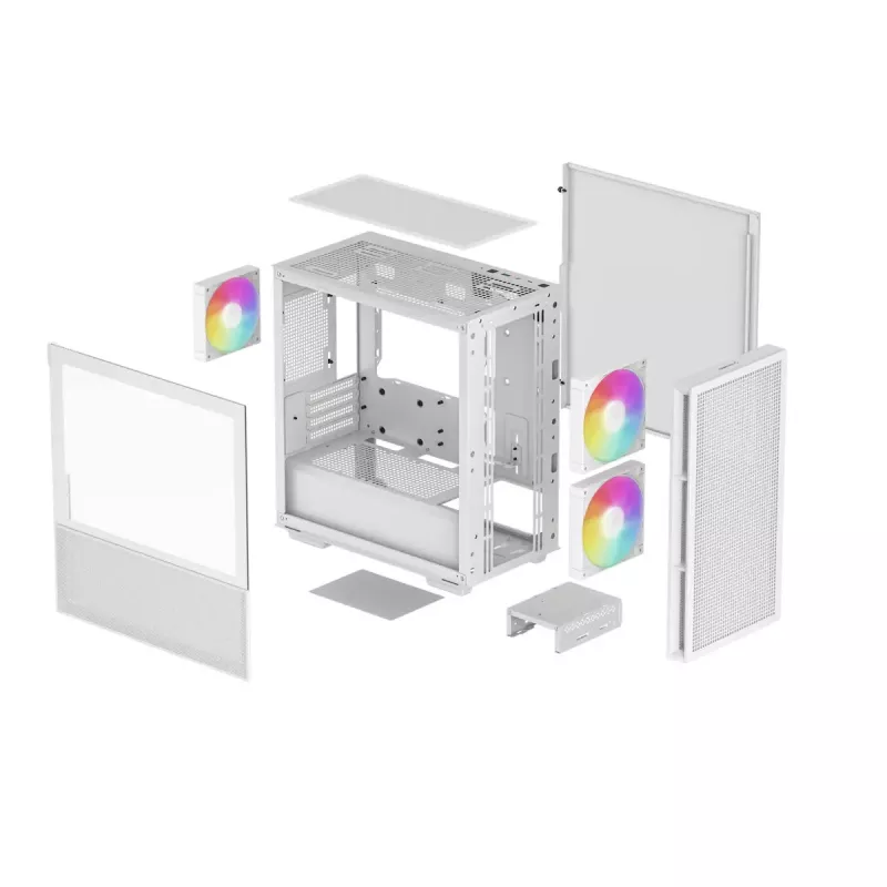 DeepCool CH360 obudowa komputerowa Micro-ATX, szkło hartowane, bez zasilacza, biała