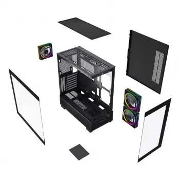 Obudowa komputerowa GEMBIRD Fornax X550, ATX, czarna