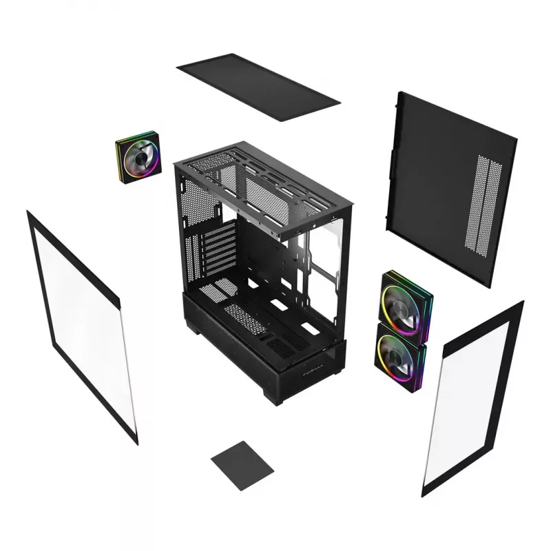 Obudowa komputerowa GEMBIRD Fornax X550, ATX, czarna