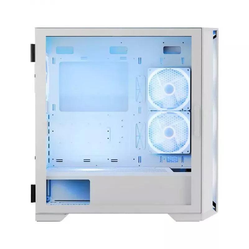 Obudowa PC MODECOM HORIZON FLOW MIDI biały — Midi-Tower, ARGB, hartowane szkło, micro ATX, USB-C, 3x140mm przód, 1x140mm tył, GPU do 400 mm, wysokość chłodzenia CPU 172 mm