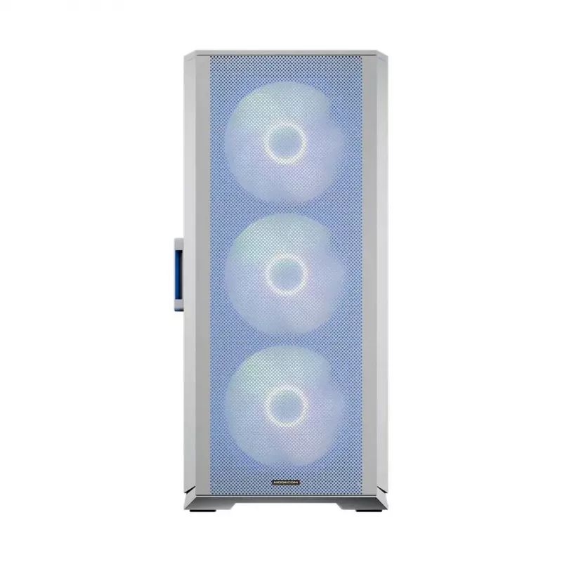 Obudowa PC MODECOM HORIZON FLOW MIDI biały — Midi-Tower, ARGB, hartowane szkło, micro ATX, USB-C, 3x140mm przód, 1x140mm tył, GPU do 400 mm, wysokość chłodzenia CPU 172 mm
