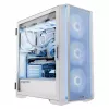 Obudowa PC MODECOM HORIZON FLOW MIDI biały — Midi-Tower, ARGB, hartowane szkło, micro ATX, USB-C, 3x140mm przód, 1x140mm tył, GPU do 400 mm, wysokość chłodzenia CPU 172 mm