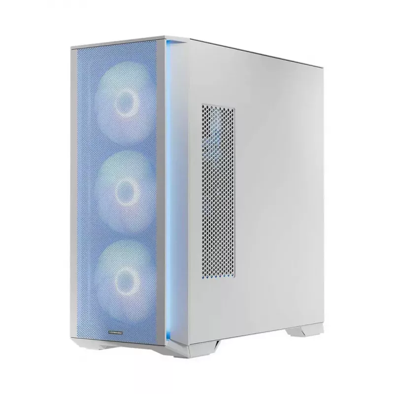 Obudowa PC MODECOM HORIZON FLOW MIDI biały — Midi-Tower, ARGB, hartowane szkło, micro ATX, USB-C, 3x140mm przód, 1x140mm tył, GPU do 400 mm, wysokość chłodzenia CPU 172 mm