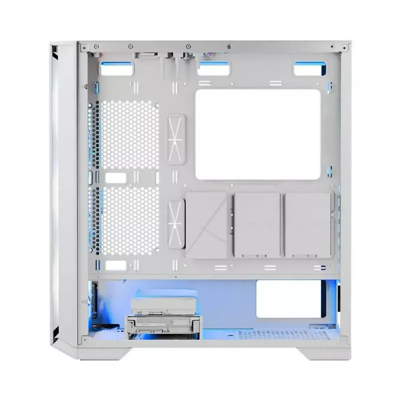 Obudowa PC MODECOM HORIZON FLOW MIDI biały — Midi-Tower, ARGB, hartowane szkło, micro ATX, USB-C, 3x140mm przód, 1x140mm tył, GPU do 400 mm, wysokość chłodzenia CPU 172 mm