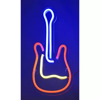 Lampa neonowa LED ActiveJet AJE-NEON GUITAR wielokolorowa USB 5V, 240×176×20 mm, montaż natynkowy