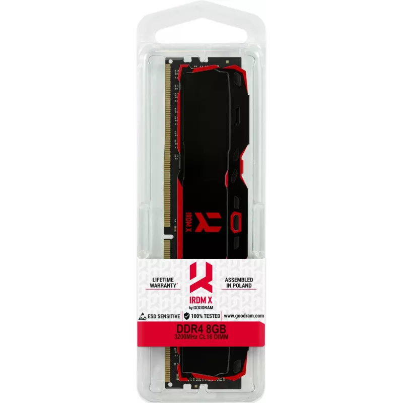 Moduł pamięci Desktop DDR4 GOODRAM IRDM X 8GB 3200MHz 288-pin DIMM Czarny