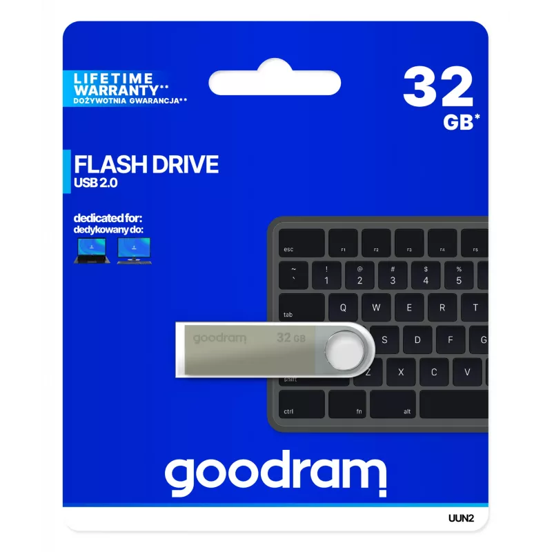 Pendrive Goodram UUN2 32 GB USB Type-A 2.0 Srebrny