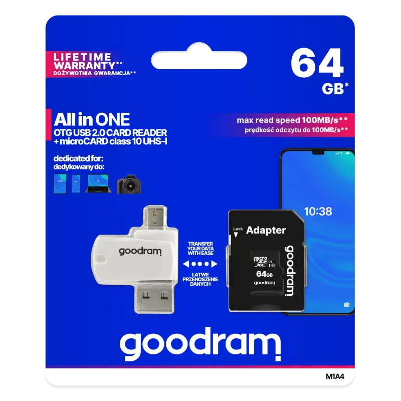 Goodram M1A4 All in One 64 GB MicroSDXC UHS-I Class 10