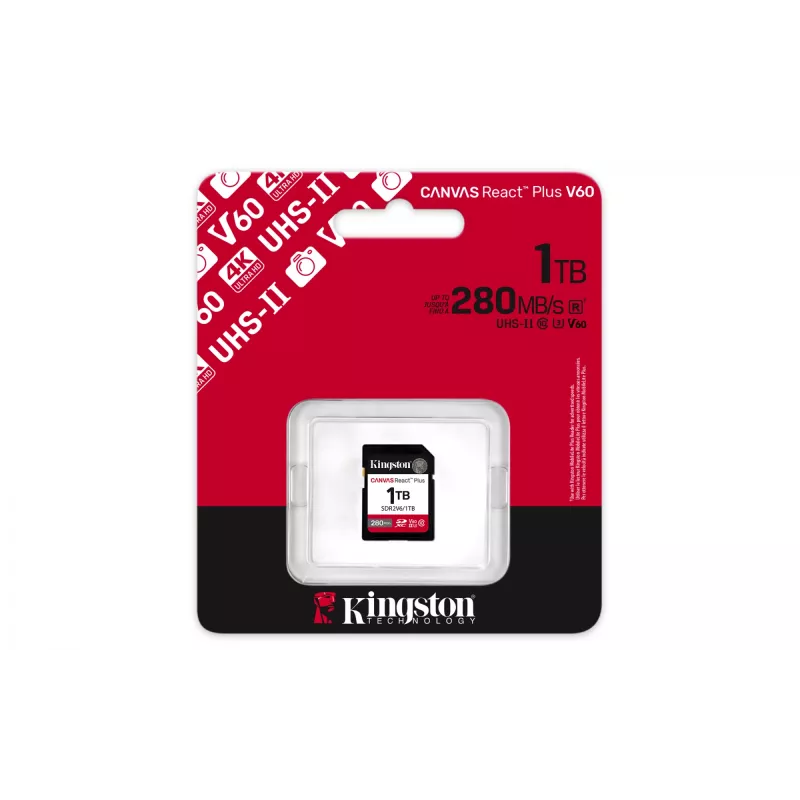Kingston Technology 1TB Canvas React Plus SDXC UHS-II 280R/150W U3 V60 do Full HD/4K