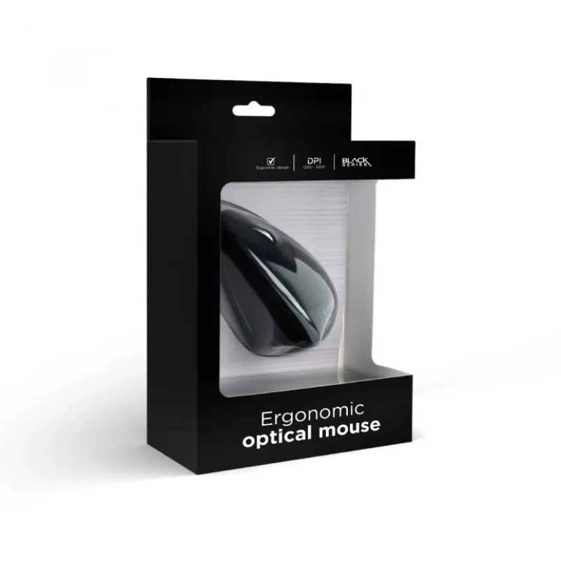Mysz optyczna GEMBIRD MUS-ERGO-01 - ergonomiczna 6 przycisków, kółko, USB, czarna