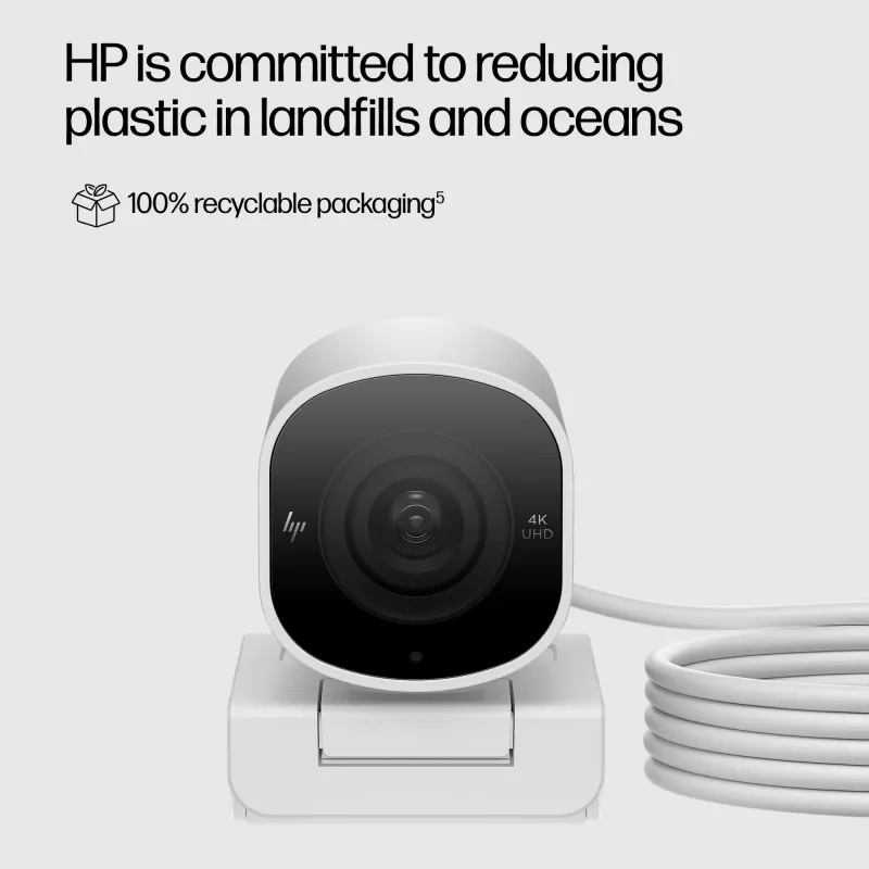 HP 960 4K Streaming Webcam, 8 MP, 3840 x 2160 pikseli, 4K Ultra HD, 30 fps, 5x, Dom