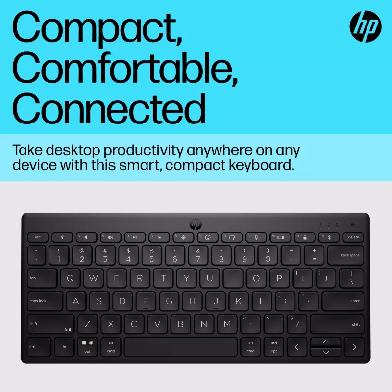 Klawiatura Bluetooth HP 350 Compact Multi-Device, bezprzewodowa, Bluetooth, mechaniczna, QWERTY, czarna