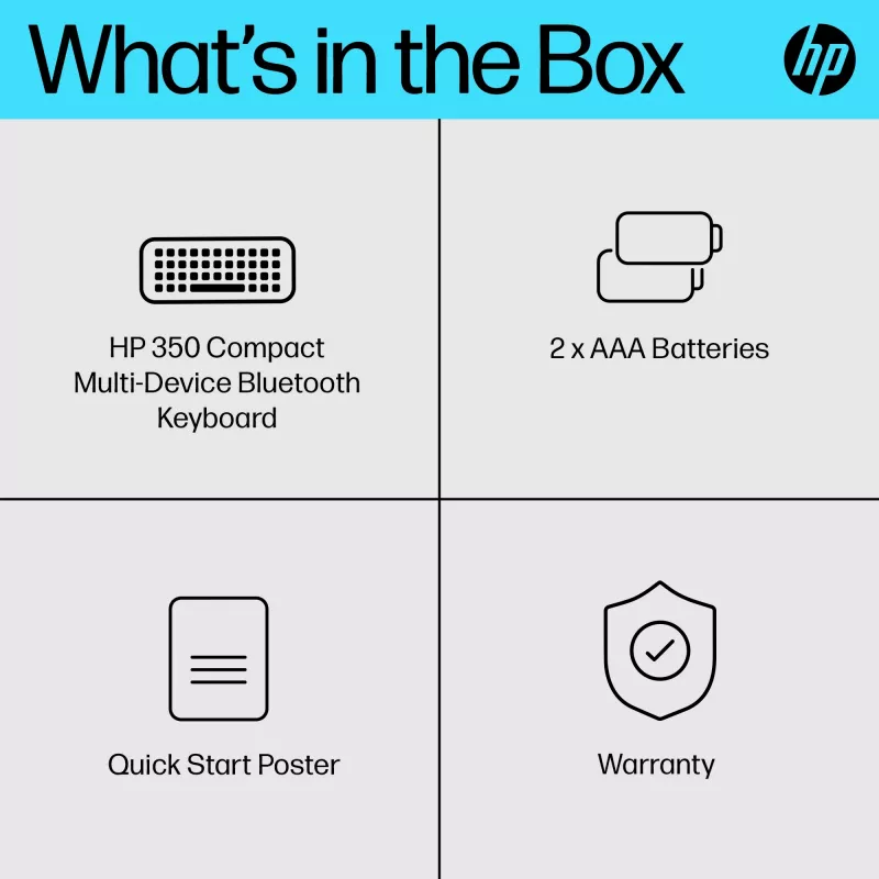 Klawiatura Bluetooth HP 350 Compact Multi-Device, bezprzewodowa, Bluetooth, mechaniczna, QWERTY, czarna
