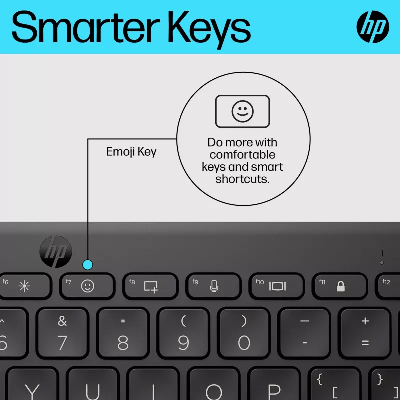 Klawiatura Bluetooth HP 350 Compact Multi-Device, bezprzewodowa, Bluetooth, mechaniczna, QWERTY, czarna