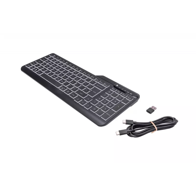 HP 400 podświetlana klawiatura przewodowa, pełnowymiarowa (100%), przewodowa, USB, mechaniczna, QWERTY, czarna