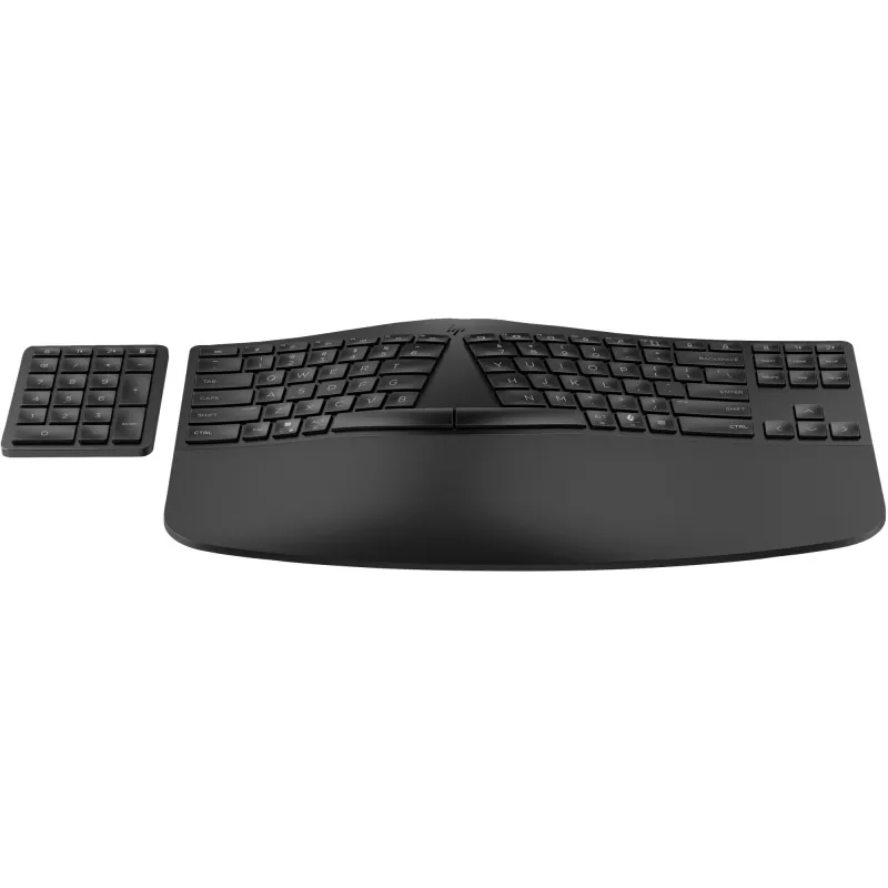 Klawiatura bezprzewodowa ergonomiczna HP 965, pełnowymiarowa (100%), bezprzewodowa, RF + Bluetooth, membranowa, QWERTY, czarna